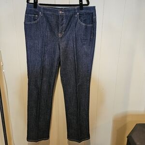 Bandolino Samantha Jeans, Womens, Size 16W, Straigh-Leg, Dark Wash, Stretchy